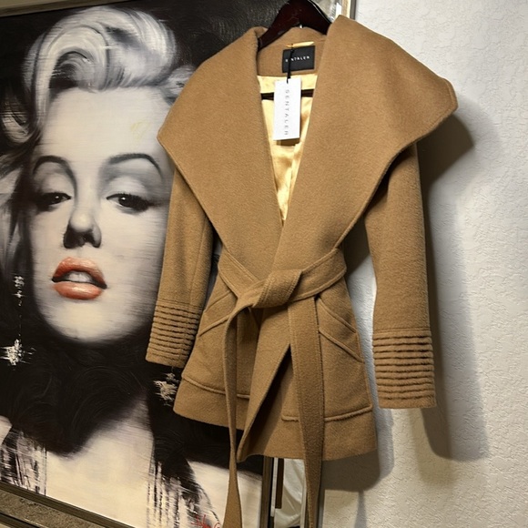 Sentaler || Baby Alpaca Shawl Collar Wrap Coat || Camel || S || NWT - Picture 2 of 5